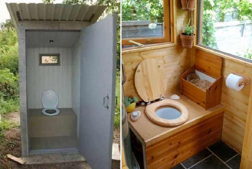 Деревянный туалет на выгребной яме
