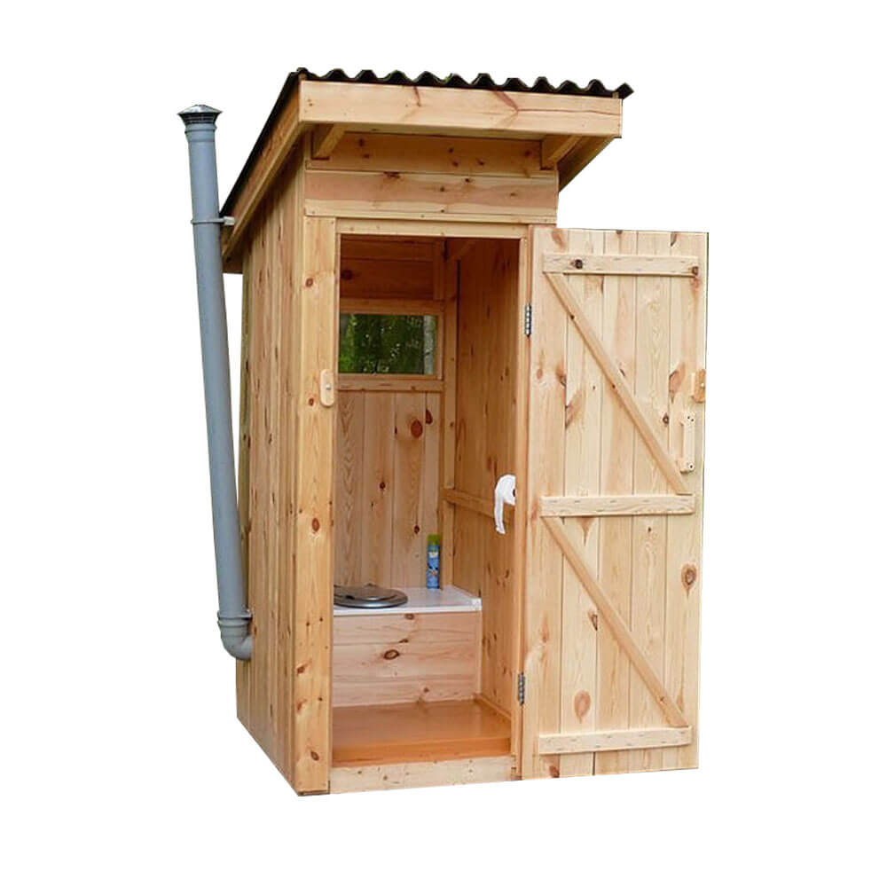 Дачный деревянный туалет - вид внутри